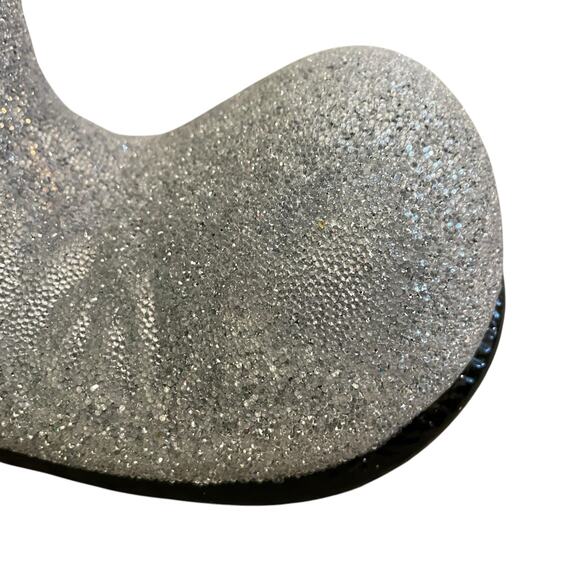 Bergdorf Goodman Ino Schaller Silver Beaded Christmas Santa Boot w/ Faux Fur NEW - Picture 12 of 14